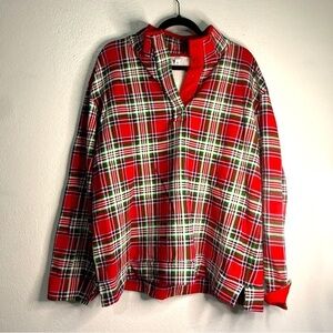 Crown & Ivy Heavy Red Plaid Long Sleeved, Collared Shirt. 100% cotton. Sz L.